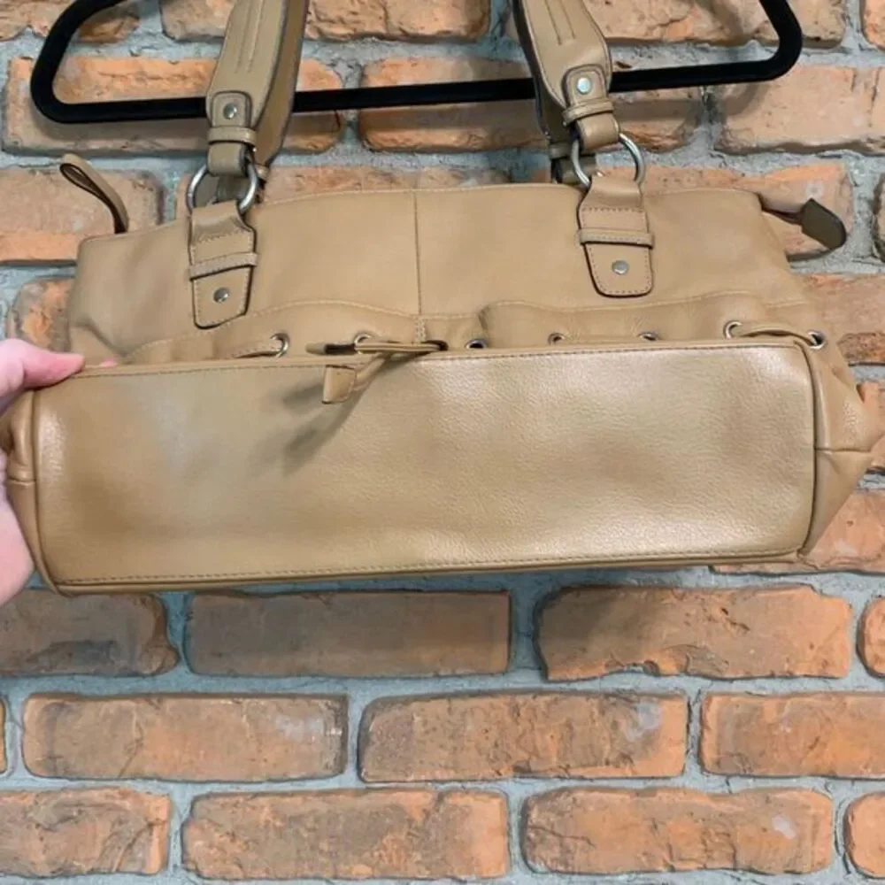 Wilsons‎ Leather Women's Pebbled Leather Satchel Purse Bag Light Brown Medium